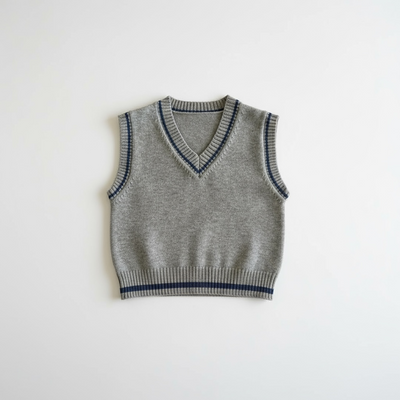 Boys' School Cotton Knit Vest – Spring/Autumn Style