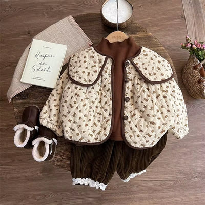 Girls' Cotton Coat Forest Style Children'S Winter Clothes, New Styles of Girls' Baby Cotton Jacket, Autumn and Winter