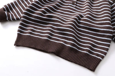 1-6 Y Kids Sweaters Striped Boys Knit Pullover Brief Style Boys Sweaters Casual Style Girls Knitwear