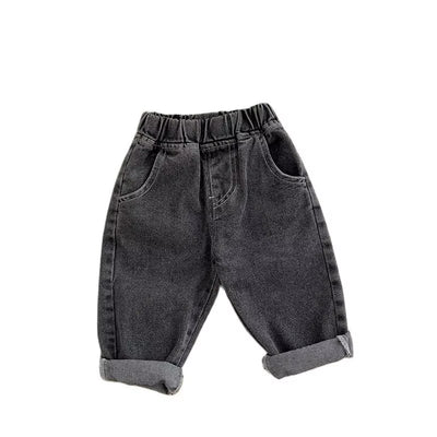 Baby Pants Solid Kids Jeans Casual Boys Denim Pants Soft Girls Fashion Trousers