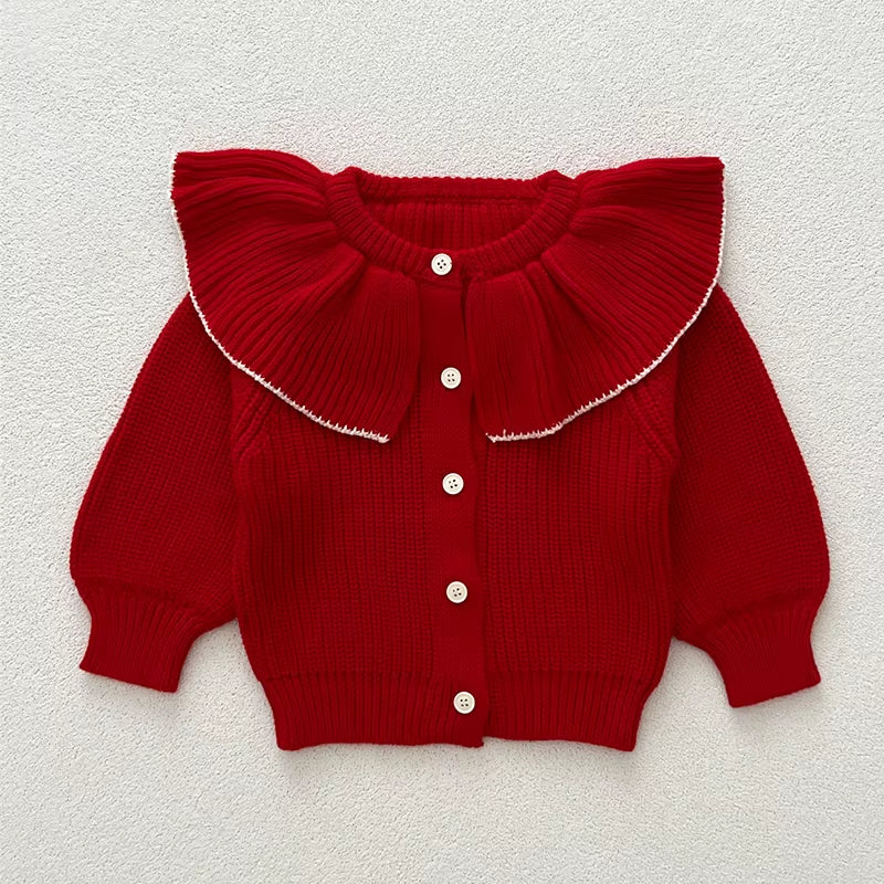 2025 New Autumn 0-3Yrs Toddler Baby Girl Knitting Cardigan Coat Long Sleeved Solid Color Newborn Baby Girls Sweater Coat