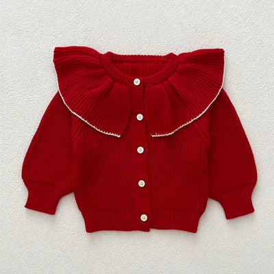 2025 New Autumn 0-3Yrs Toddler Baby Girl Knitting Cardigan Coat Long Sleeved Solid Color Newborn Baby Girls Sweater Coat