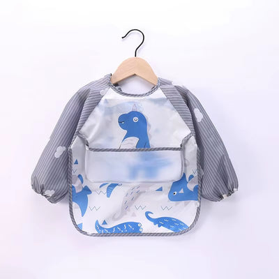 Waterproof Full Sleeve Baby Bibs Children Apron Long Sleeve Feeding Smock Kids Eating Breastplate Infant Scarf Clothing