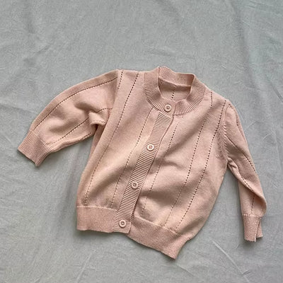 2025 New Autumn 0-3Yrs Toddler Baby Girl Knitting Cardigan Coat Long Sleeved Solid Color Newborn Baby Girls Sweater Coat