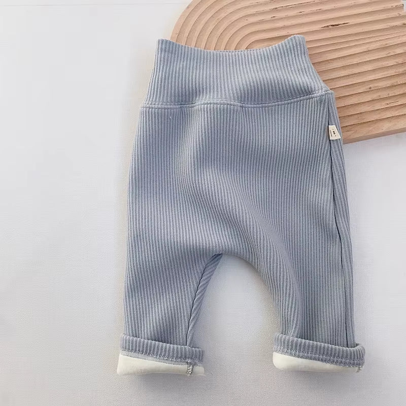 Baby Leggings Toddler High Waist Fleece Thermal Trousers Infant Solid Color Pants