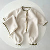 2025 Winter New in Infant Kids Thicken Plush Warm Outfits ,Toddler Baby Overlock Jumpsuits Newborn Romper Gift Hat 0-3Y