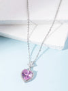 1Pc Luxury Geometric Hearth Necklace for Women Wedding Engagement Party Jewelry
