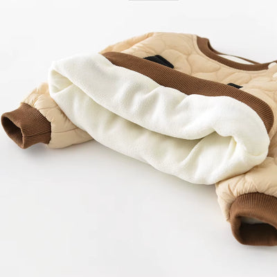 Winter Baby Clothes Set 6M-3Y Cartoon Bear Girls Infant Thicken Hoodie +Pants Fleece Padded Loose Toddler Outfit 2PCS