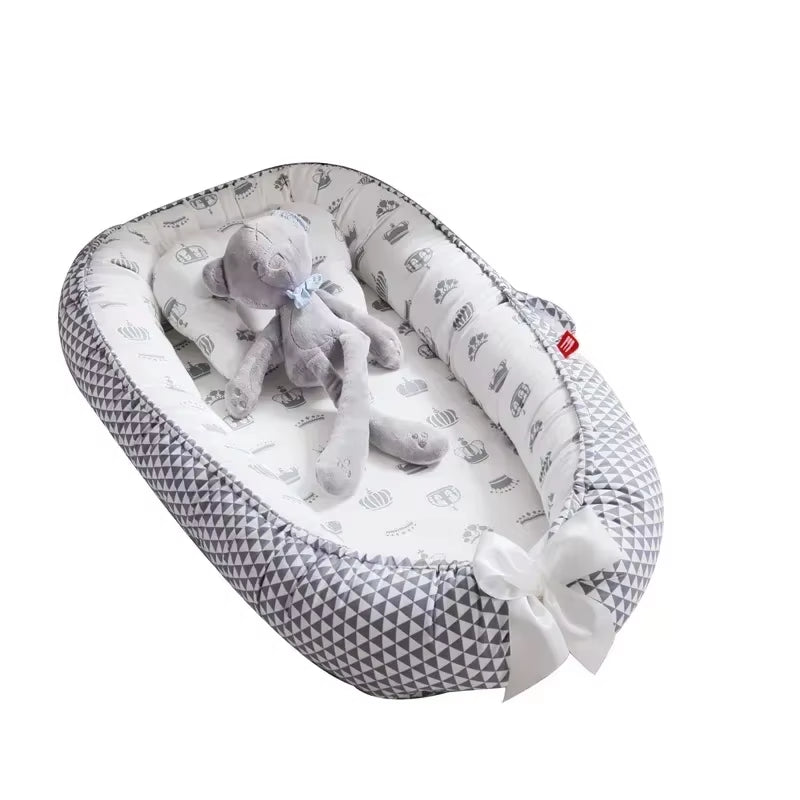 Travel Bed Infant Toddler Cotton Cradle for Newborn Baby Bed Bassinet Bumper New 85*50Cm Baby Nest Bed with Pillow Portable Crib