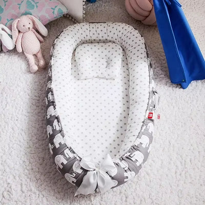 Travel Bed Infant Toddler Cotton Cradle for Newborn Baby Bed Bassinet Bumper New 85*50Cm Baby Nest Bed with Pillow Portable Crib