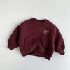 New Winter Kids Hoodie 1-6T Cute Letter Girls Fleece Padded Pullover Simple Warm Thicken Children Outwear Tops