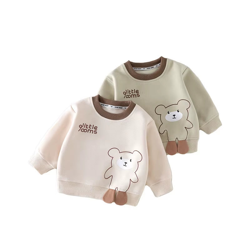 New Autumn Baby Hoodie 9M-4T Cute Leisure Kids Bear Pullover Korean Version Loose Girls Sweatshirt Children Clothes