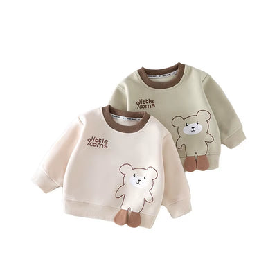 New Autumn Baby Hoodie 9M-4T Cute Leisure Kids Bear Pullover Korean Version Loose Girls Sweatshirt Children Clothes