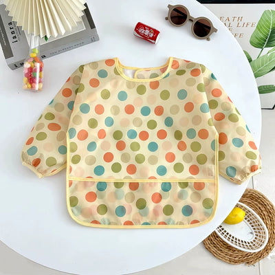 Waterproof Full Sleeve Baby Bibs Children Apron Long Sleeve Feeding Smock Kids Eating Breastplate Infant Scarf Clothing