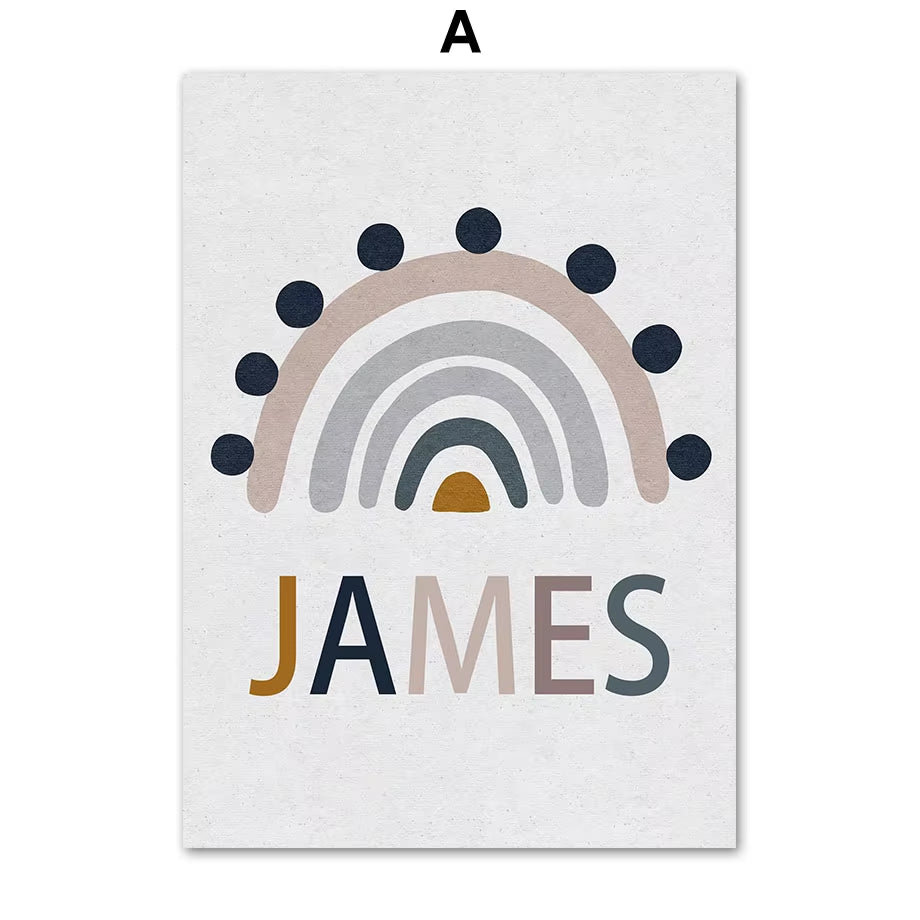 Boho Car Traffic Rainbow Alphabet Digit Wall Art Canvas Painting Nordic Cartoon Posters and Prints Pictures Baby Kids Room Decor