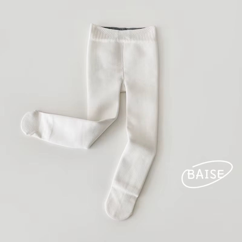 Kids Pants Solid Girls Tights Fur Lining Pantyhose High Elastic Girl Skinny Leggings for 3-12Y