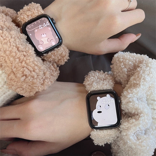 Ladies' Plush Bracelet With Rubber Strap