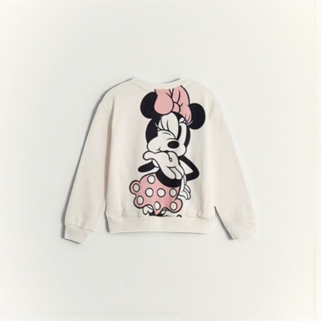Minnie Magic: Autumn Hoodie - Cartoon Print for Kids