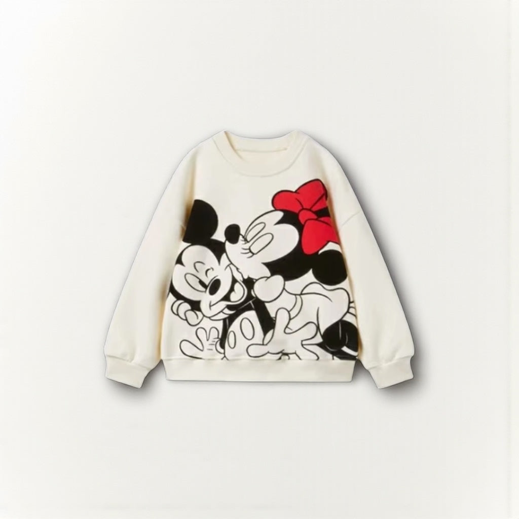 Minnie Magic: Autumn Hoodie - Cartoon Print for Kids