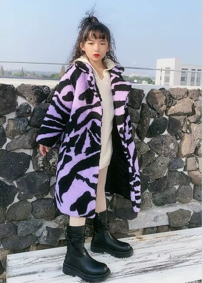 Children Autumn Winter Fur Coat Children Thick Coat 2025 Girls Stylish Fur Coat Long Trend Children Clothing