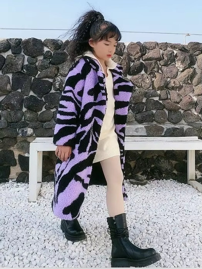 Children Autumn Winter Fur Coat Children Thick Coat 2025 Girls Stylish Fur Coat Long Trend Children Clothing