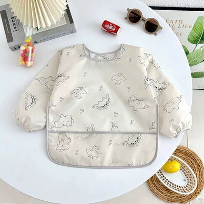 Waterproof Full Sleeve Baby Bibs Children Apron Long Sleeve Feeding Smock Kids Eating Breastplate Infant Scarf Clothing