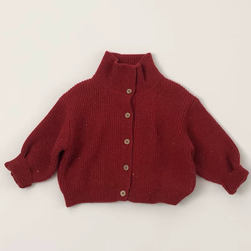 Christmas Girls Cardigan Autumn Winter Contrasting Jacket Kids Knitted Children Sweater Thickened Tops Baby Outerwear Clothes