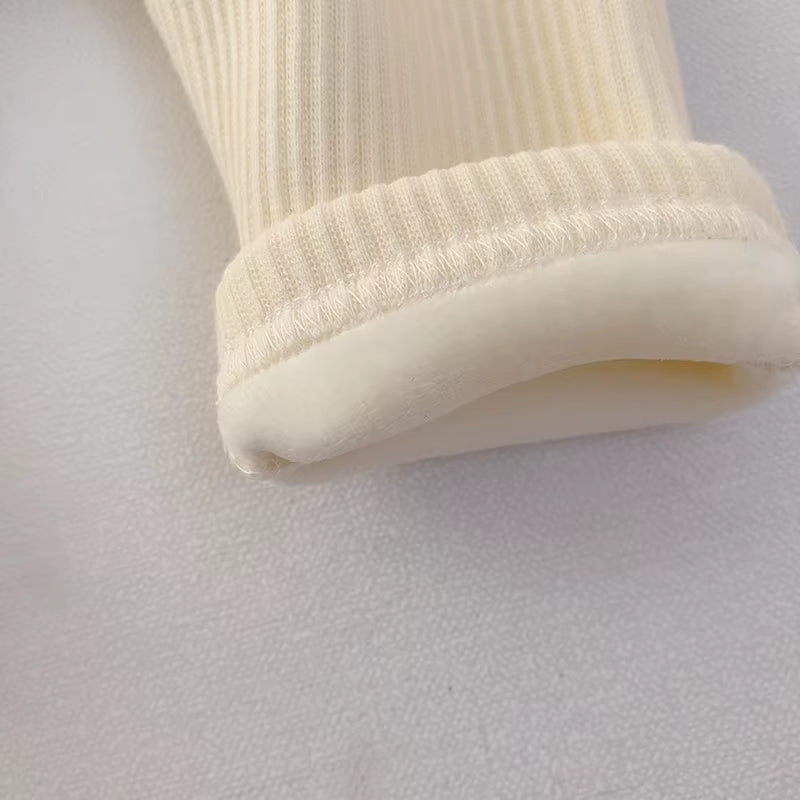 Baby Leggings Toddler High Waist Fleece Thermal Trousers Infant Solid Color Pants