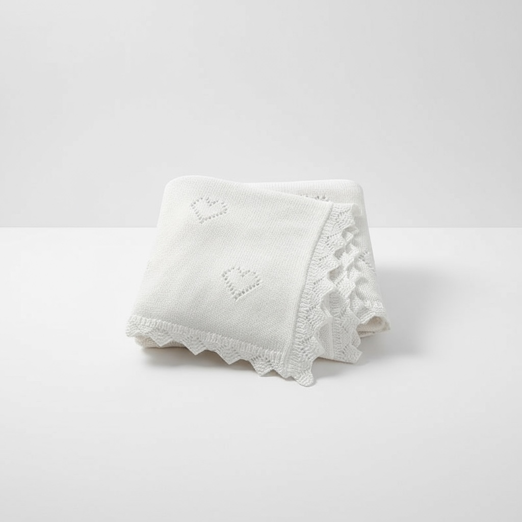 SnuggleNest Ultra-Soft Cotton Knit Baby Blanket 90x70