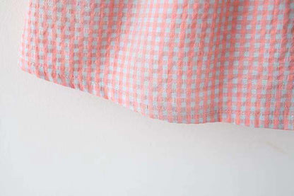Girls' Summer Plaid Love-shape Print Dress