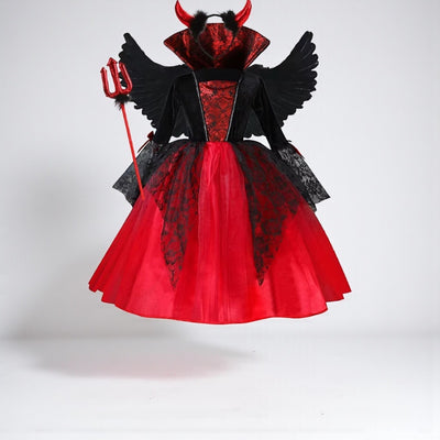 Scarlet Vampire Bride Costume – Kids’ Gothic Dress