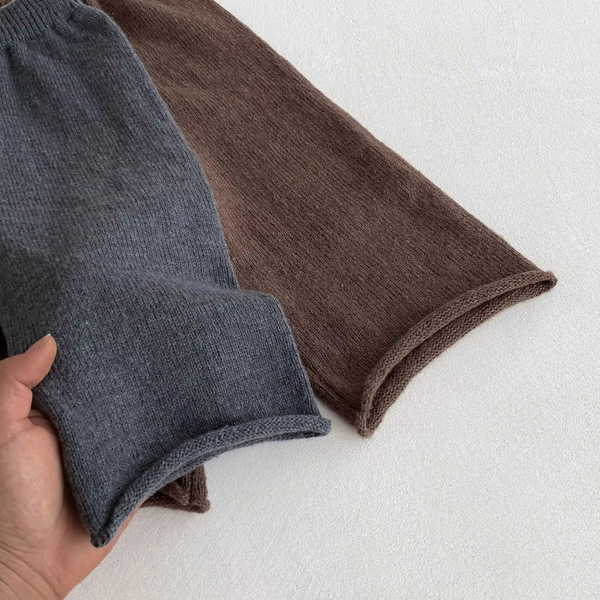 1-6Y Kids Clothing Set Knit Vest and Wide Leg Pants 2 Pcs Boys Clothing Set Brief Style Girls Sweater Suit