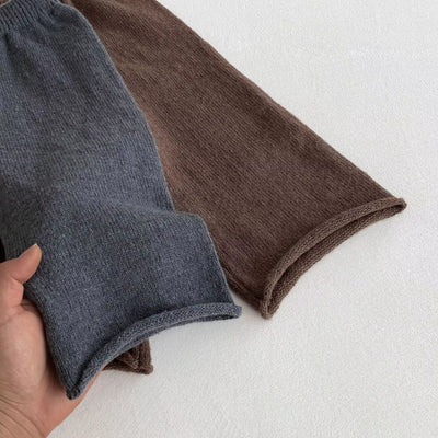 1-6Y Kids Clothing Set Knit Vest and Wide Leg Pants 2 Pcs Boys Clothing Set Brief Style Girls Sweater Suit