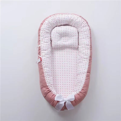 Travel Bed Infant Toddler Cotton Cradle for Newborn Baby Bed Bassinet Bumper New 85*50Cm Baby Nest Bed with Pillow Portable Crib
