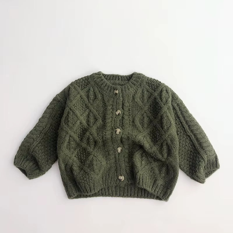 Kids Clothes Single Breast Girls Sweater Brief Style Boys Cardigans Knitted Sweater 1-7Y