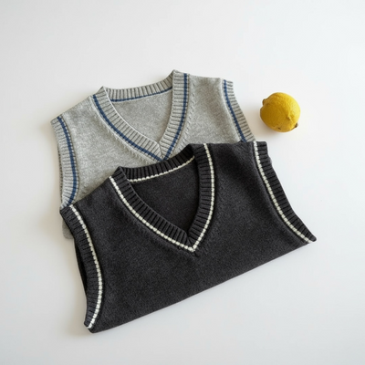 Boys' School Cotton Knit Vest – Spring/Autumn Style