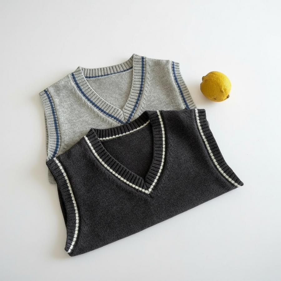 Boys' School Cotton Knit Vest – Spring/Autumn Style