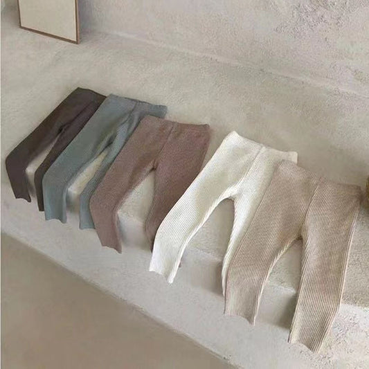 Baby Comfy Stretch Leggings - Solid Color Trousers