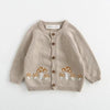 0-3 Y 2024 Autumn Baby Sweater Infant Girls Mushroom Embroidery Cardigan Toddler Boys Knitted Coat Optional Bodysuit