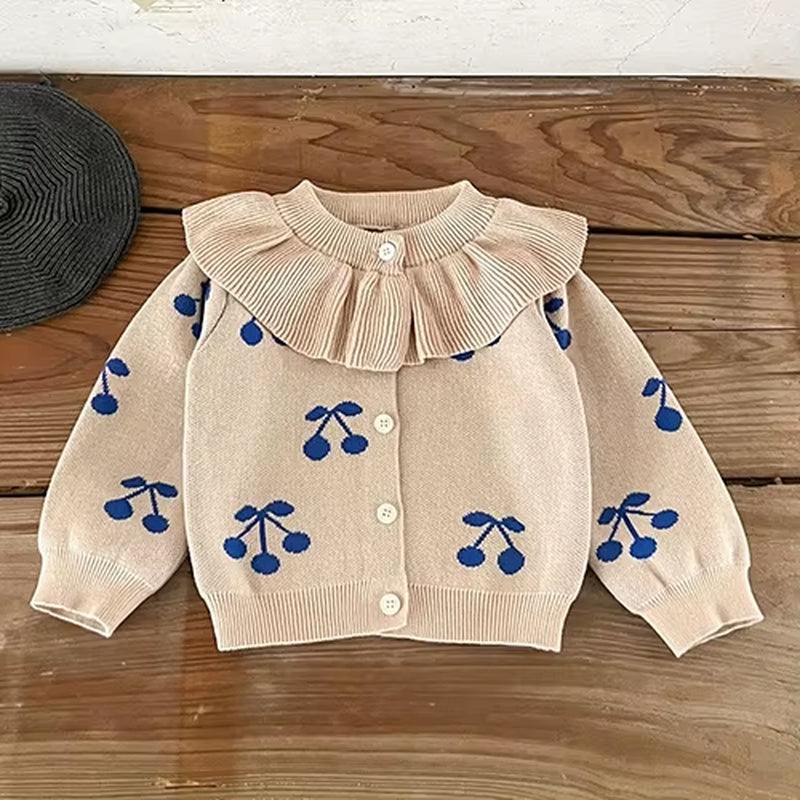 2025 New Autumn 0-3Yrs Toddler Baby Girl Knitting Cardigan Coat Long Sleeved Solid Color Newborn Baby Girls Sweater Coat