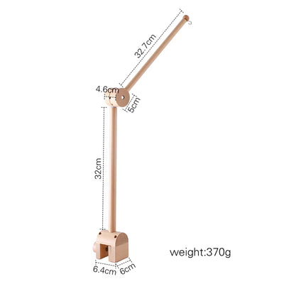 Baby Wooden Bed Bell Bend Bracket Mobile Hanging Rattles Toys Newborn Music Box Holder Bracket Infant Crib Toy Arm Bracket Gifts