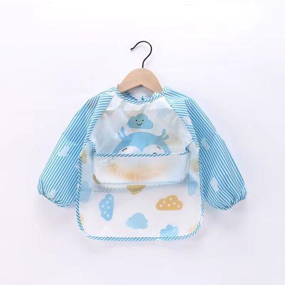 Waterproof Full Sleeve Baby Bibs Children Apron Long Sleeve Feeding Smock Kids Eating Breastplate Infant Scarf Clothing