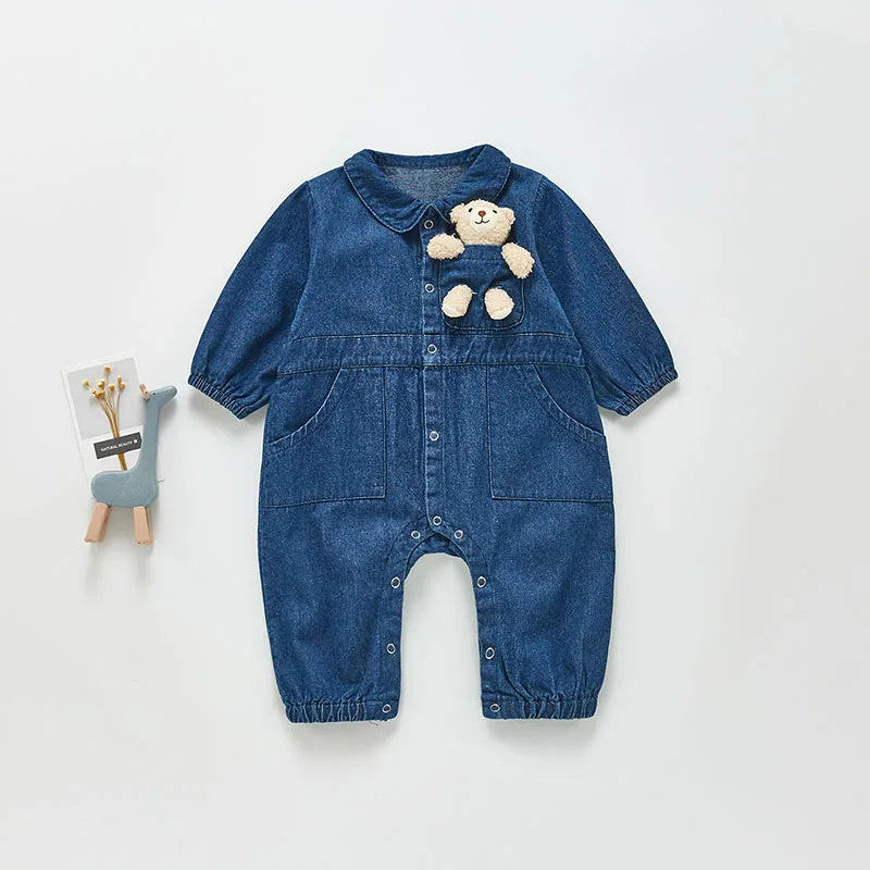 Spring Baby Clothing Rompers Denim Jumpsuit One Piece Outerwear