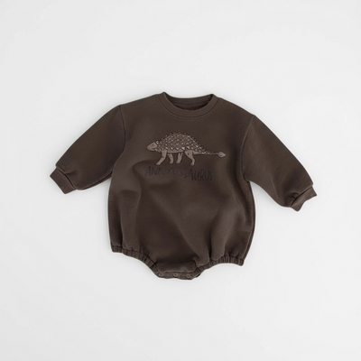 Dino Cozy Fleece Baby Bodysuit – Autumn One Piece