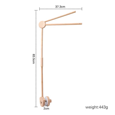 Baby Wooden Bed Bell Bend Bracket Mobile Hanging Rattles Toys Newborn Music Box Holder Bracket Infant Crib Toy Arm Bracket Gifts