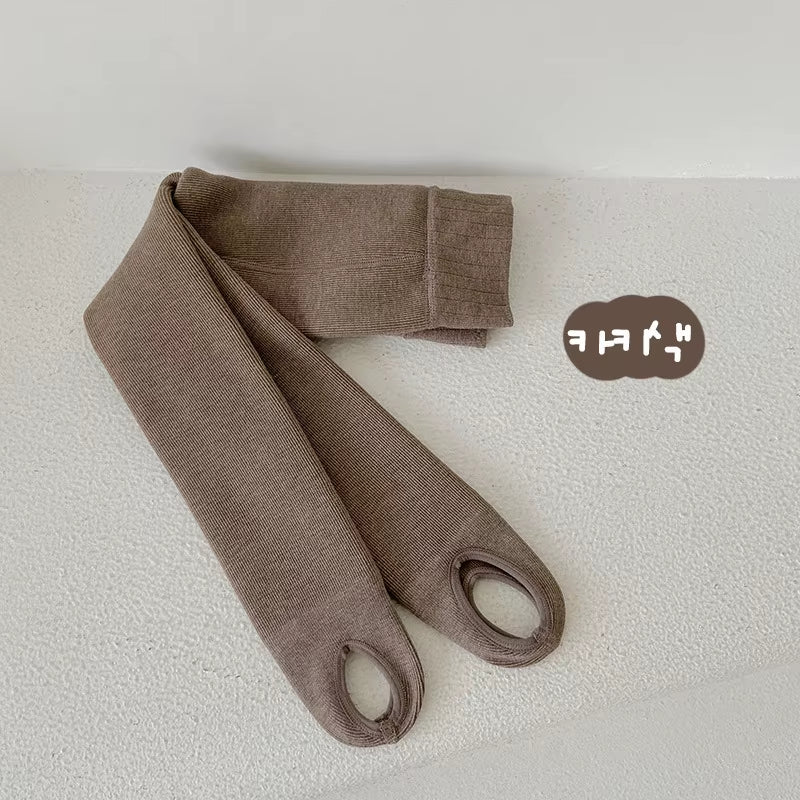 Kids Pants Solid Girls Tights Fur Lining Pantyhose High Elastic Girl Skinny Leggings for 3-12Y