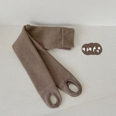 Kids Pants Solid Girls Tights Fur Lining Pantyhose High Elastic Girl Skinny Leggings for 3-12Y