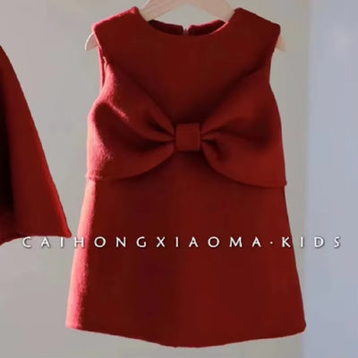 Childrens Clothing Set 2024 New Girls Autumn and Winter Dress Spring Autumn Childrens Baby Skirt Thick Vest Skirt Trend