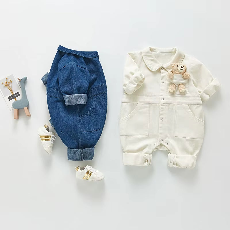 Spring Baby Clothing Rompers Denim Jumpsuit One Piece Outerwear