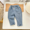 1-3 Years Baby Pants Brief Solid Boys Denim Pants Casual Girls Stright Trousers